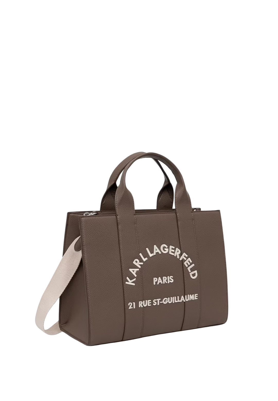 Karl Lagerfeld Grained Square Tote Taupe