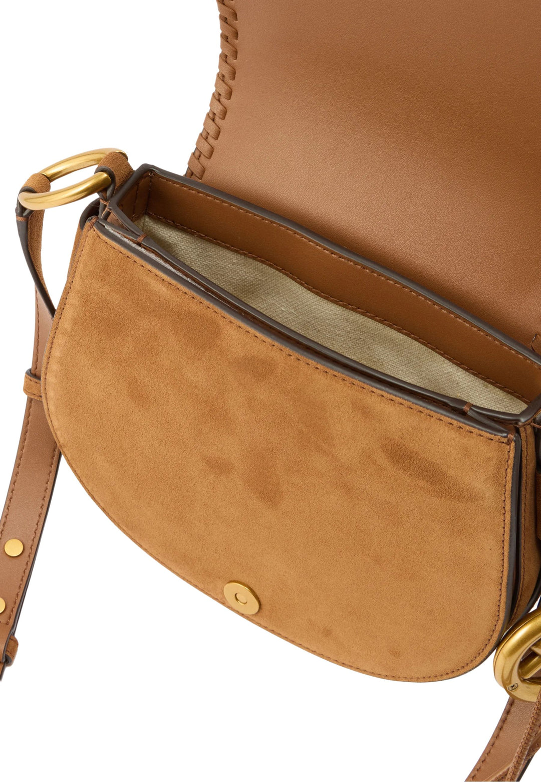 Michael Kors Kožená kabelka přes rameno Josie 30S6AQ5M6O Hnědá
