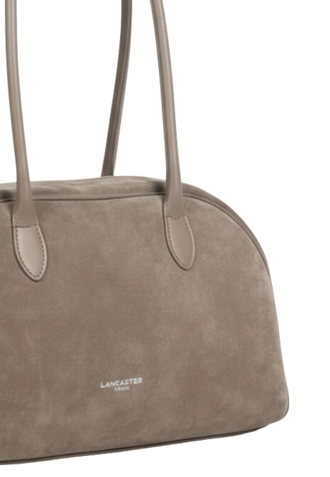 Lancaster Sac cabas épaule Zippé Suède 480-086 Galet Fonce