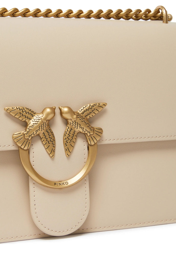 Pinko Love One Classic Dc Vitello Se Beige Handbags A0F1C50Q