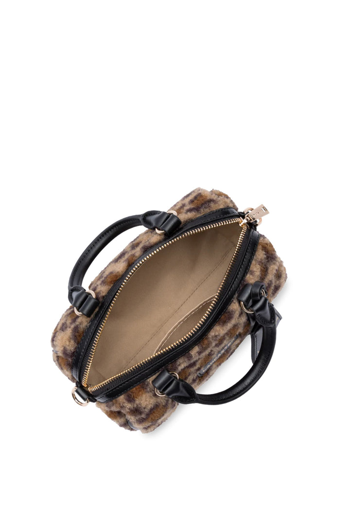Lancaster Borsa a cilindro con zip Moumoute 518-053 Nero - Leopardo