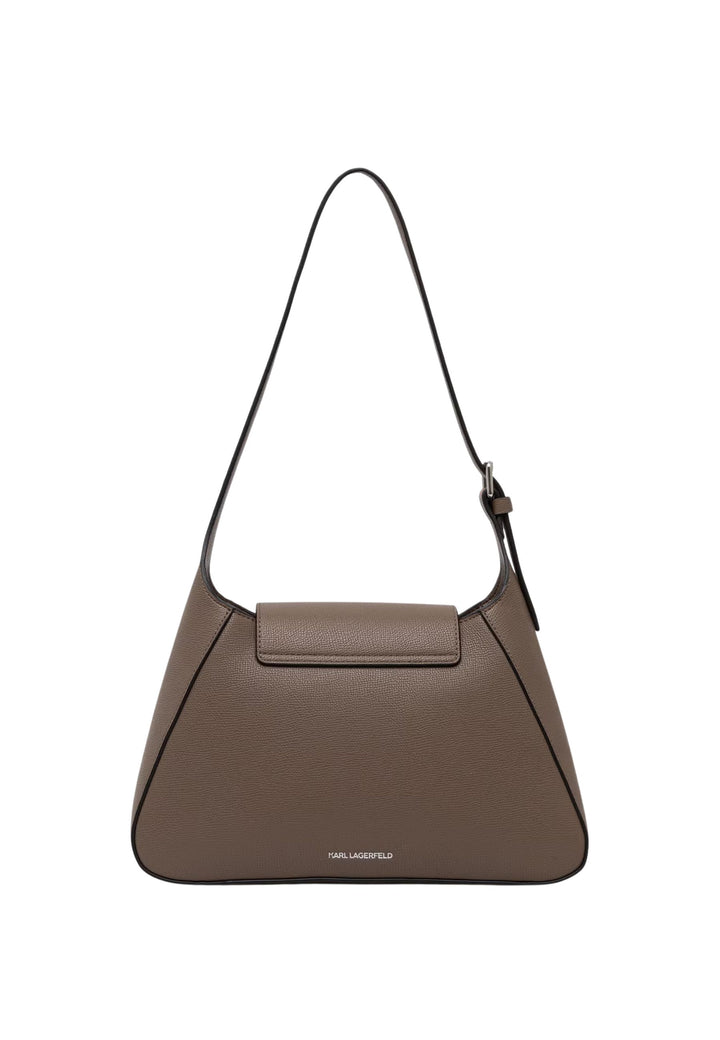 Karl Lagerfeld Sac Bandoulière Métal Zippé Taupe