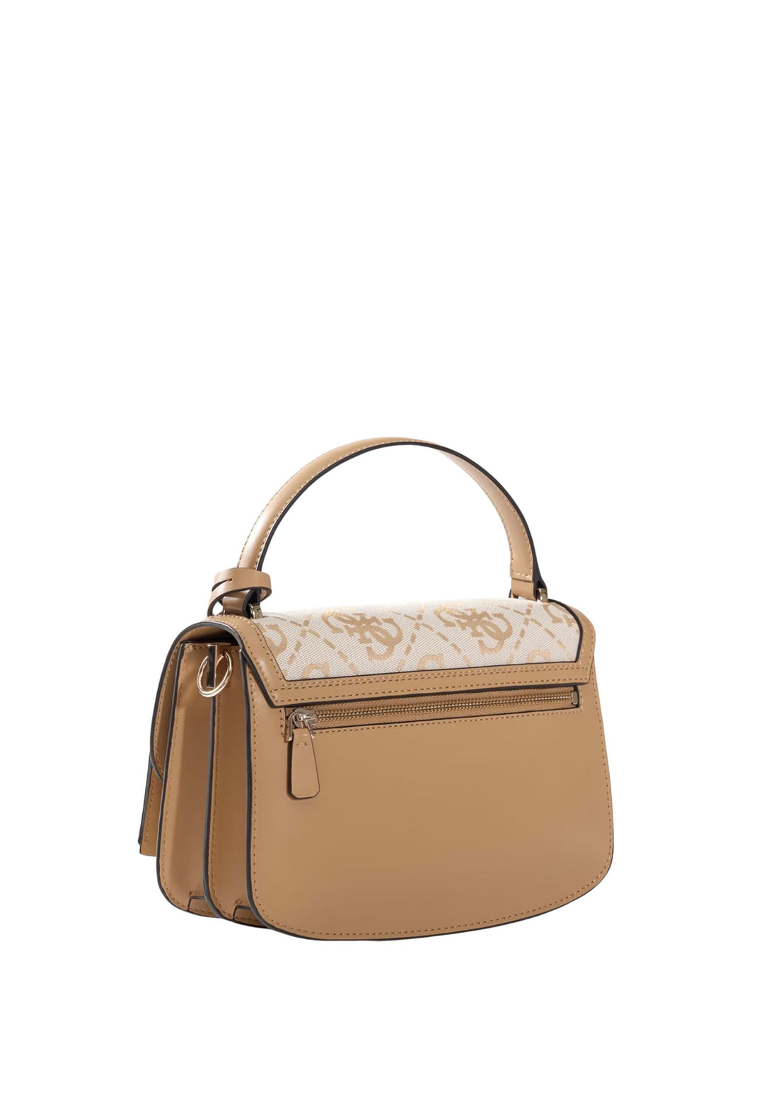 Guess Taška s klopnou Audrey Monogramme béžové logo