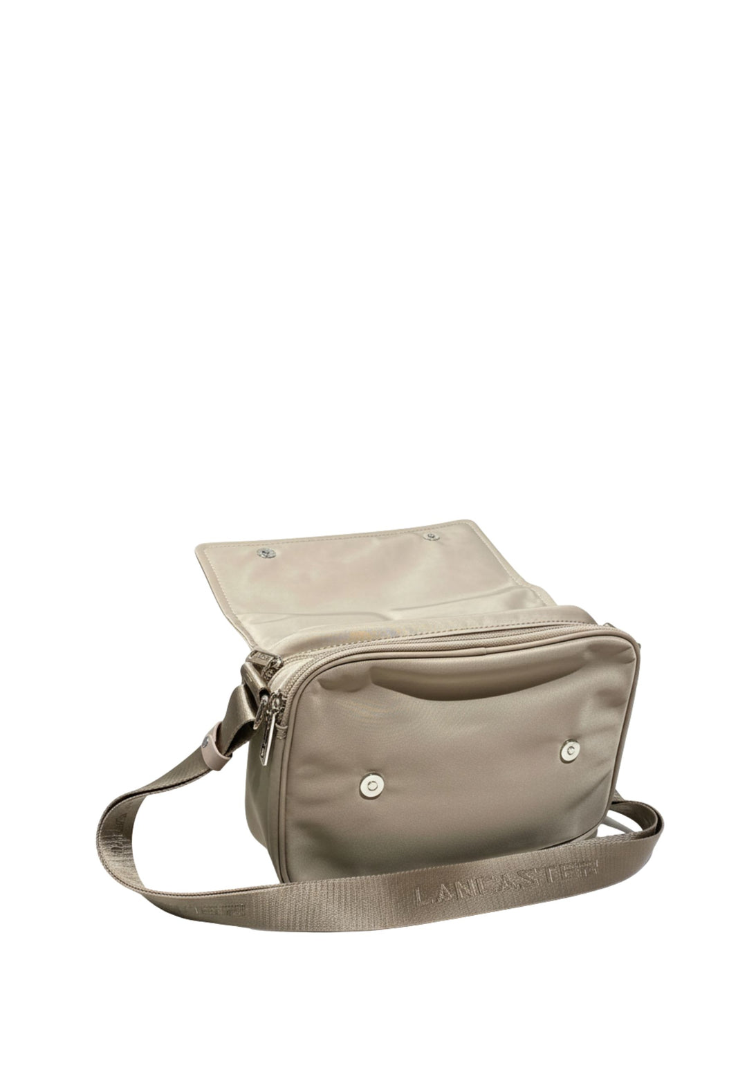 Lancaster Flap Satchel Bag with Magnetic Closure M Basic Vita 510-78 Pebble