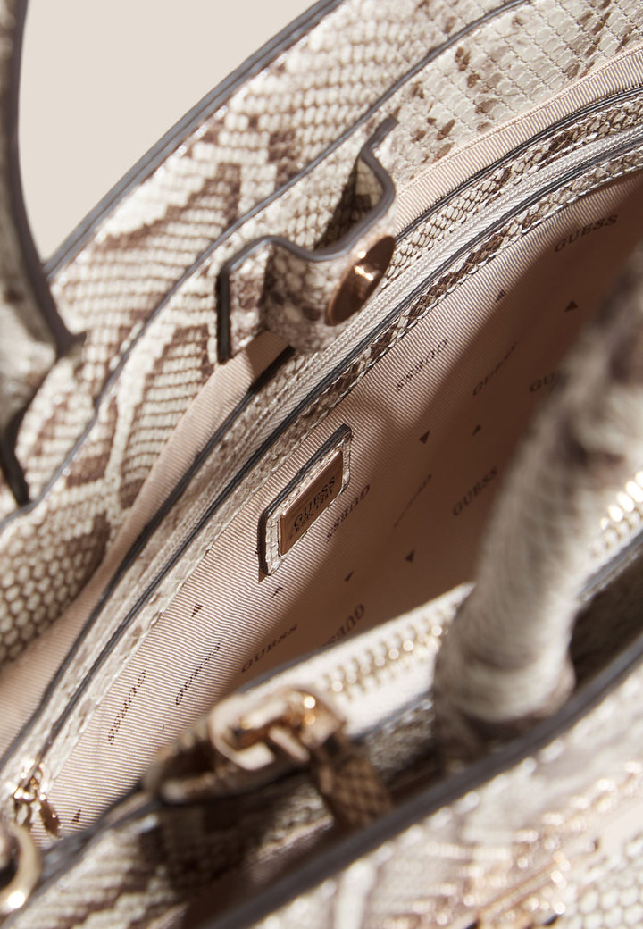 Guess Melinda Triple Compartment Crossbody Bag Natural KG993306