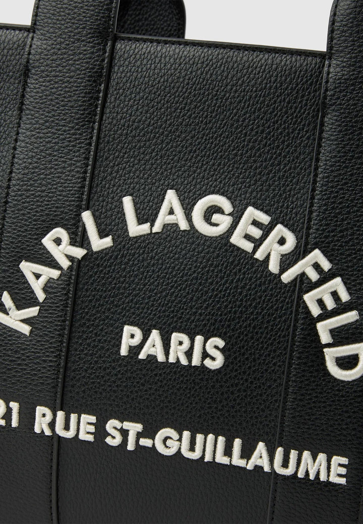 Karl Lagerfeld Cabas Carré Grainé Blanc & Noir