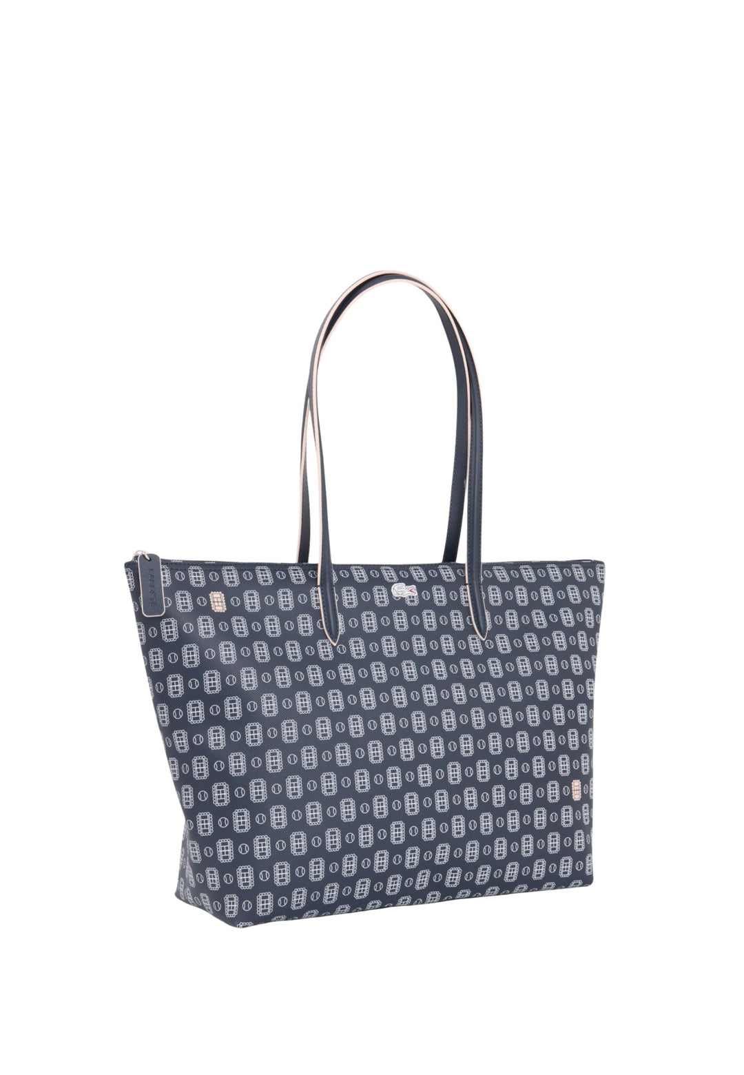 Lacoste Grand sac cabas L.12.12 Concept imprimé Marine Sombre Farine