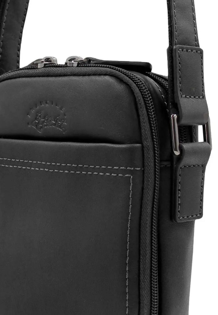 Bolso tipo satchel de cuero Lawton Francinel Negro
