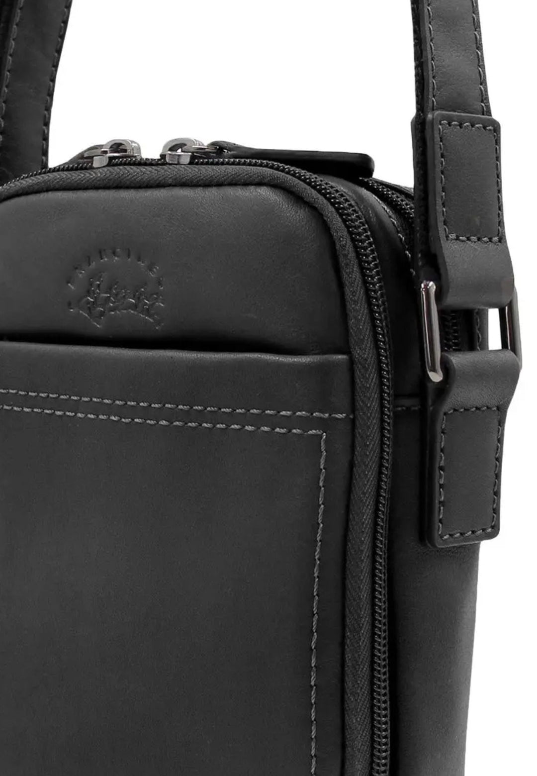 Bolso tipo satchel de cuero Lawton Francinel Negro
