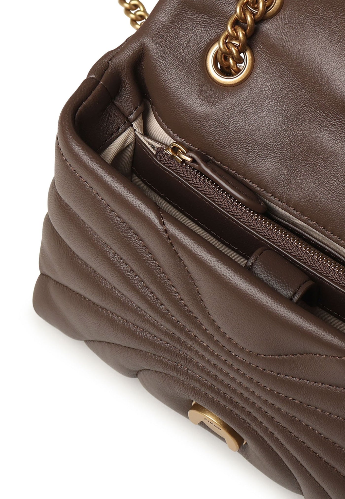 Pinko Sac Rabat Love Puff Mini Cl Sheep Nappa Marron A1EXL74Q