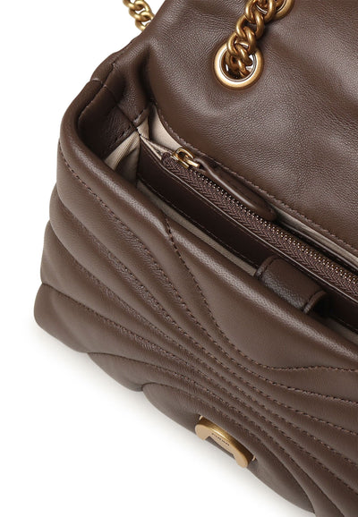 Pinko Sac Rabat Love Puff Mini Cl Sheep Nappa Marron A1EXL74Q