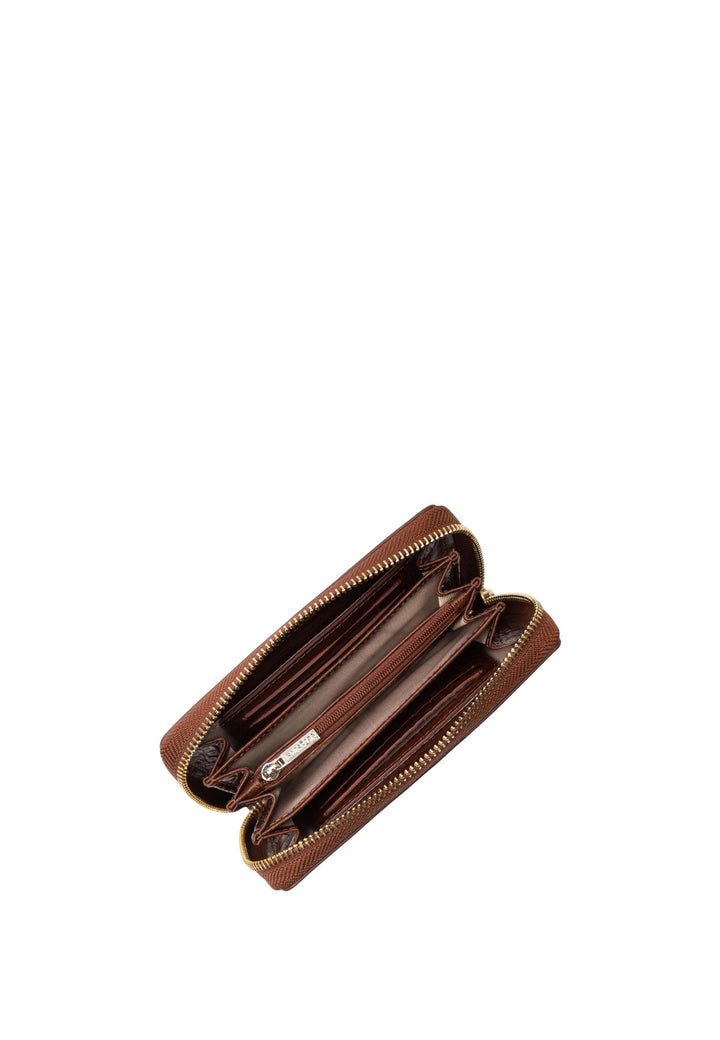 Lancaster zip-around wallet Exotic Croco 124-12 Chestnut