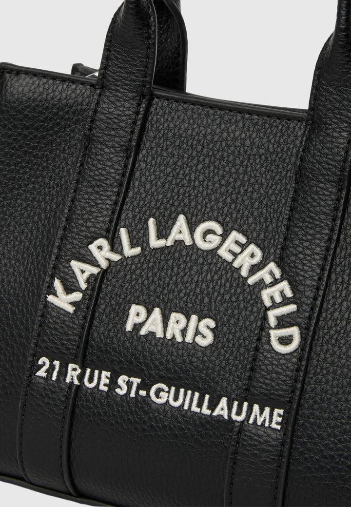 Karl Lagerfeld Cabas Carré Mini Grainé Blanc & Noir