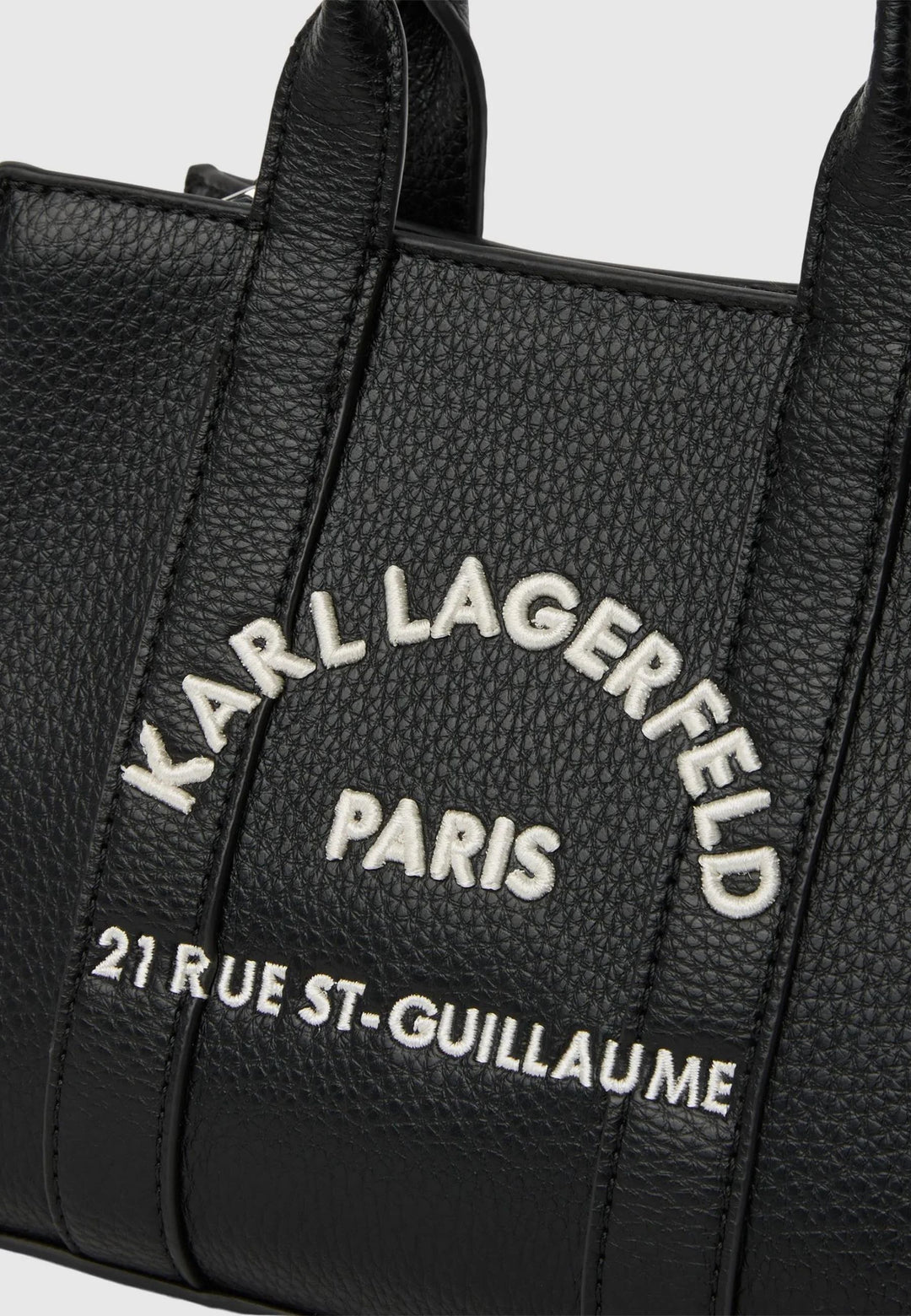 Karl Lagerfeld Cabas Carré Mini Grainé Blanc & Noir