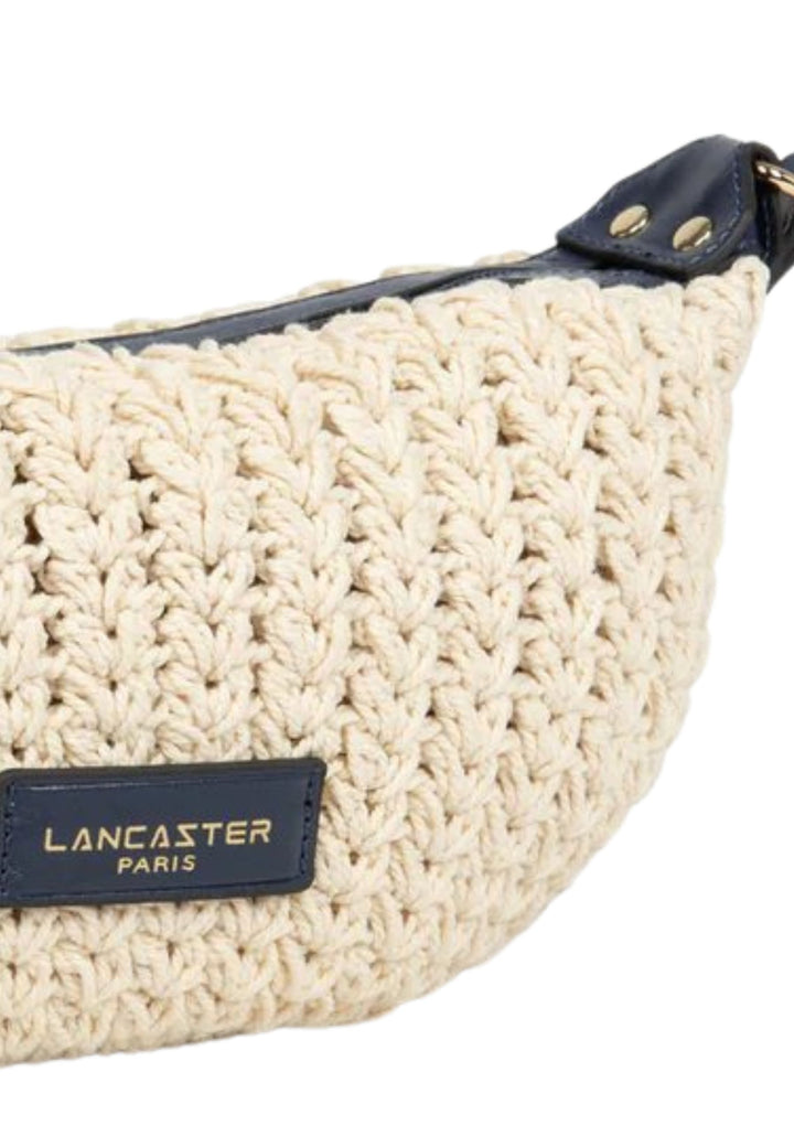 Lancaster Small Woven Cotton and Leather Crossbody Bag