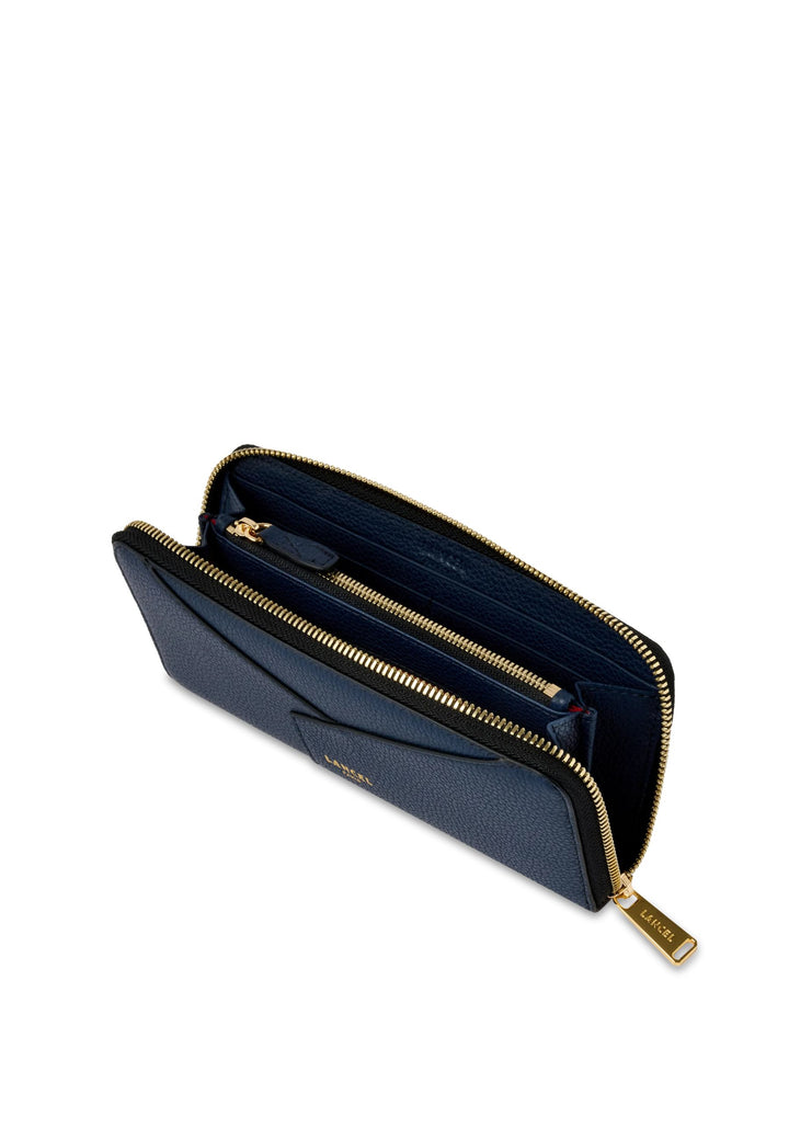 Lancel Enveloppe Portefeuille Long Zippé Cuir Ultramarine
