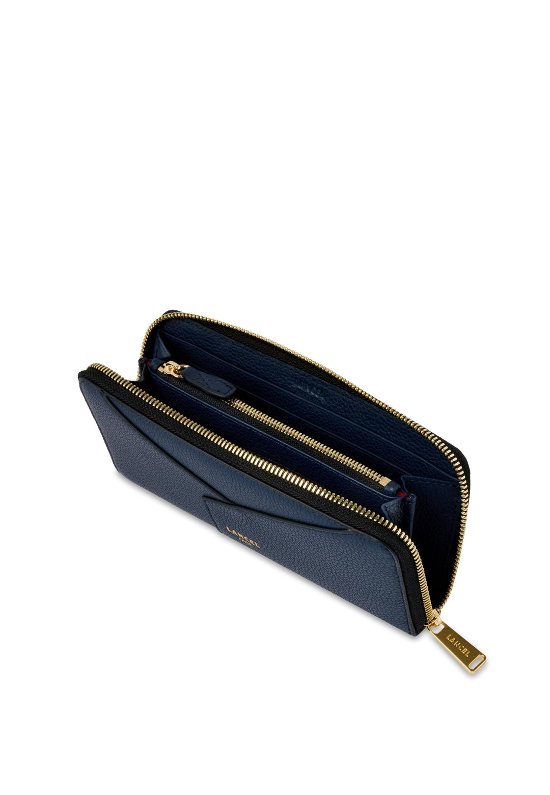Lancel Enveloppe Portefeuille Long Zippé Cuir Ultramarine