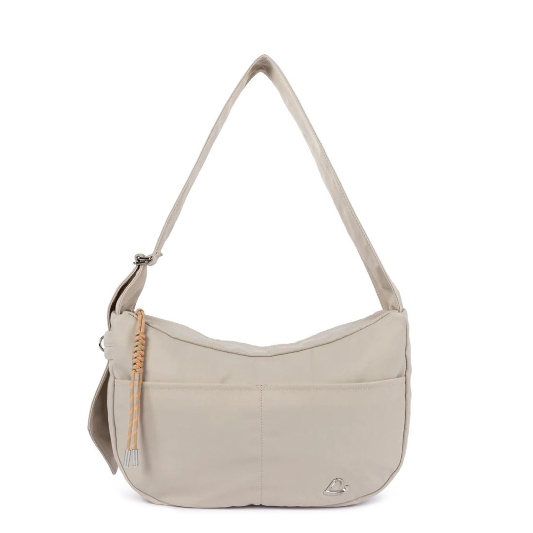Lancaster Grand Sac Besace Basic Love Beige Fumé