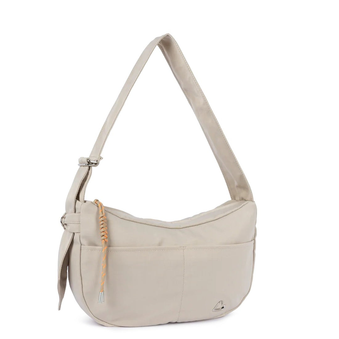 Lancaster Grand Sac Besace Basic Love Beige Fumé