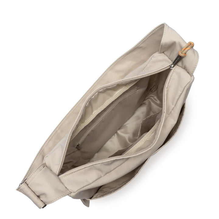 Lancaster Grand Sac Besace Basic Love Beige Fumé