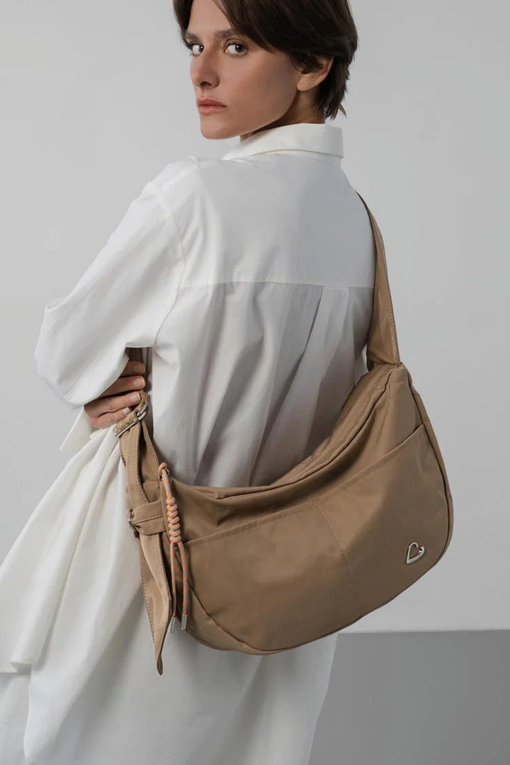 Lancaster Grand Sac Besace Basic Love Praline