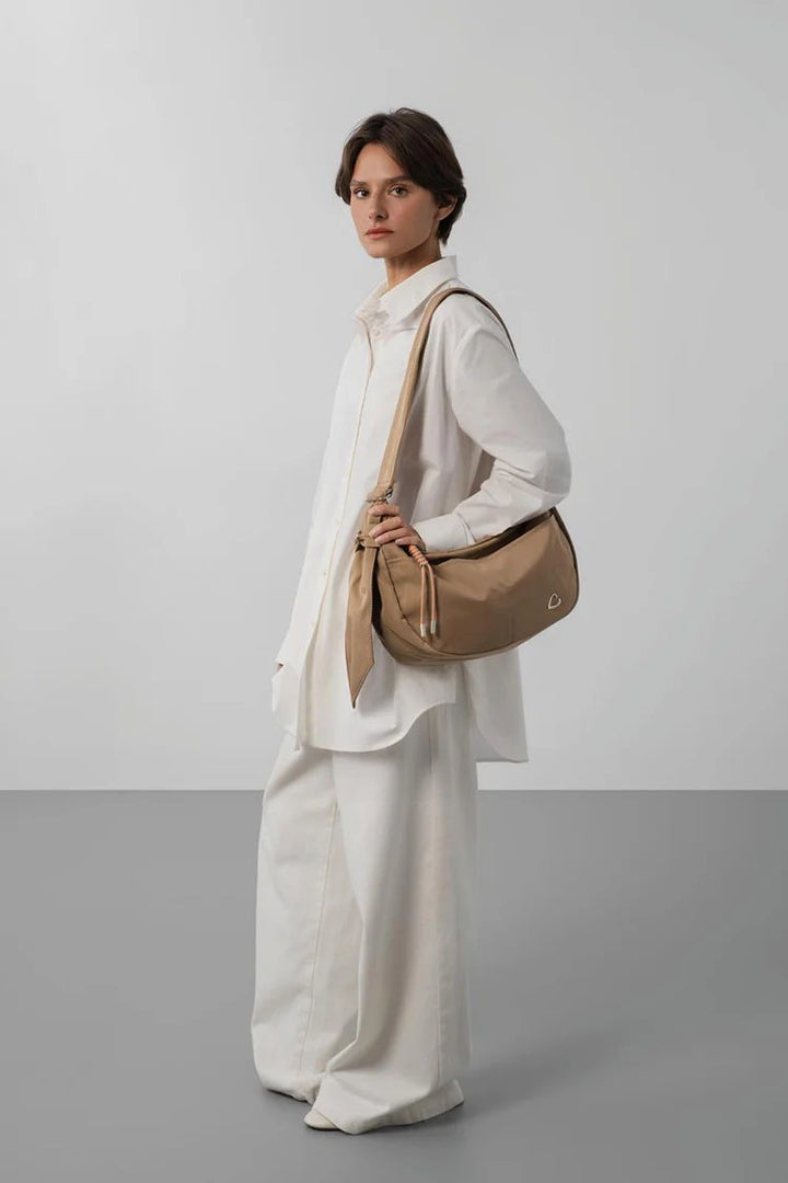 Lancaster Grand Sac Besace Basic Love Praline