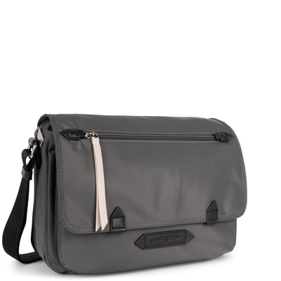 Sac gibecière A rabat aimanté Basic Sport Lancaster 510-26 Gris - Noir