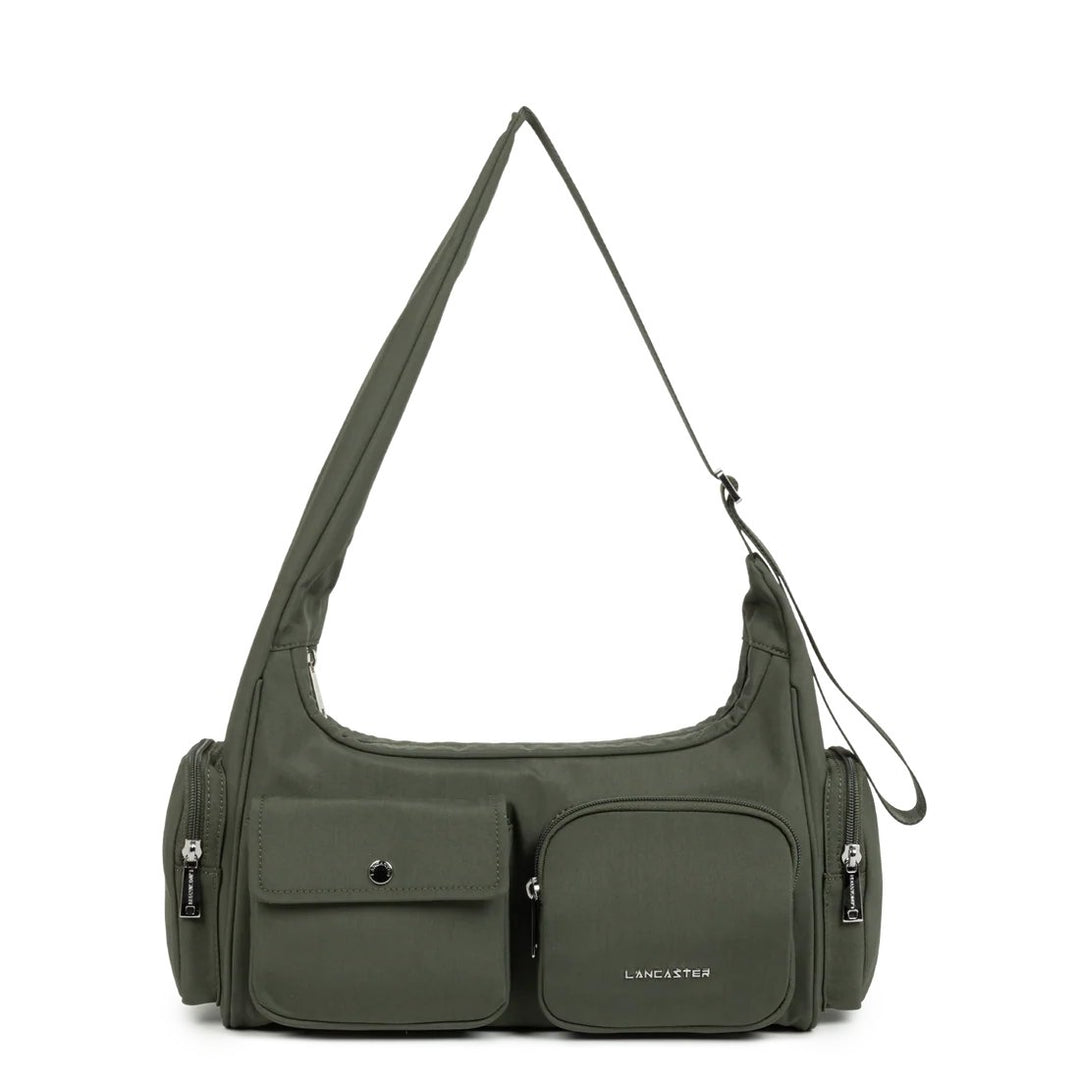 Lancaster Borsa a tracolla con zip Basic Pocket 510-92 Verde Kaki Scuro