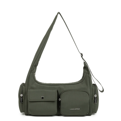 Lancaster Sac besace Zippé Basic Pocket 510-92 Kaki Foncé