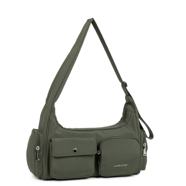Lancaster Borsa a tracolla con zip Basic Pocket 510-92 Verde Kaki Scuro