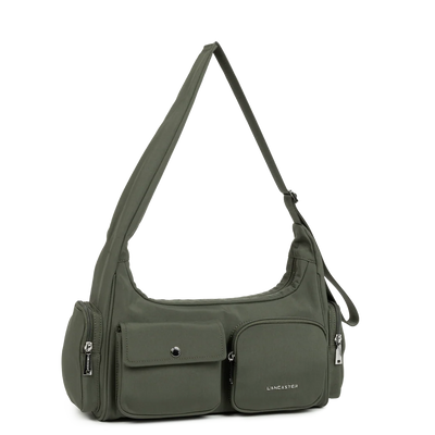 Lancaster Sac besace Zippé Basic Pocket 510-92 Kaki Foncé