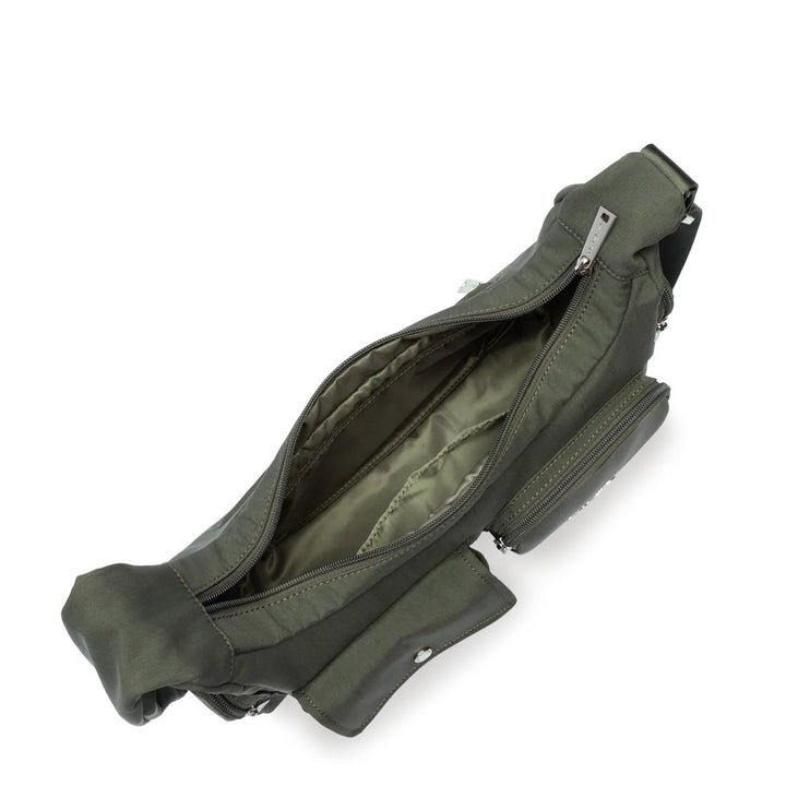 Lancaster Borsa a tracolla con zip Basic Pocket 510-92 Verde Kaki Scuro