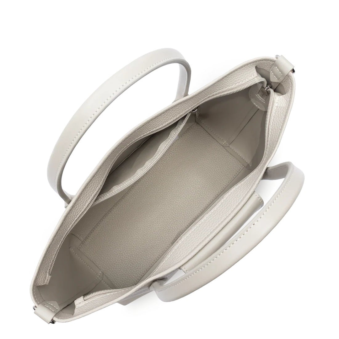 Lancaster Maya Double KBA Leather Tote Bag Ivory