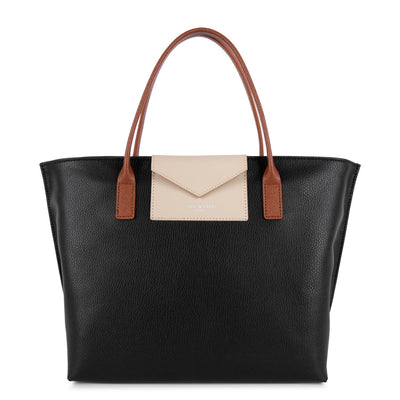 Sac à main Zippée M Maya Lancaster 517-18 Noir - Galet rosé - Cognac