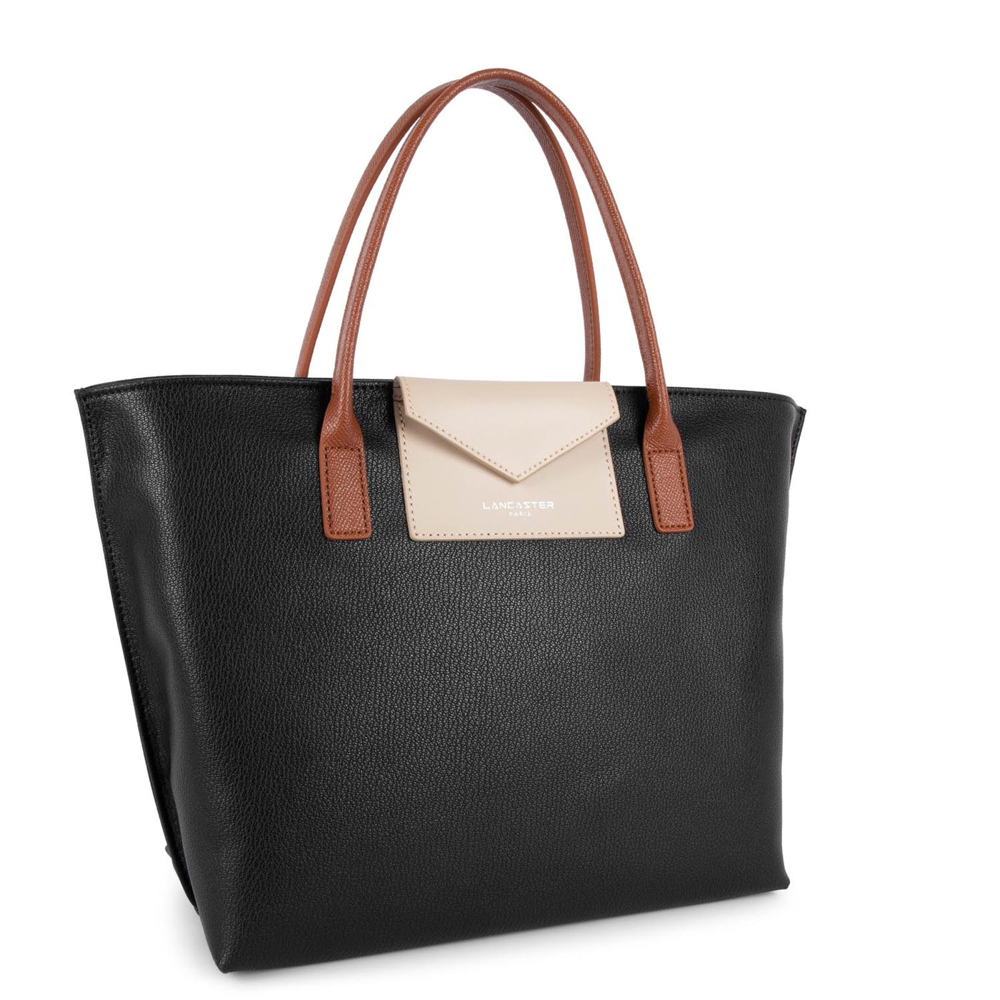 Sac à main Zippée M Maya Lancaster 517-18 Noir - Galet rosé - Cognac