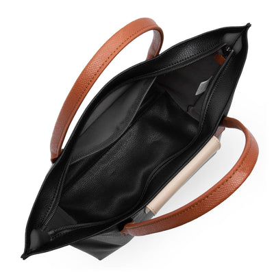 Sac à main Zippée M Maya Lancaster 517-18 Noir - Galet rosé - Cognac