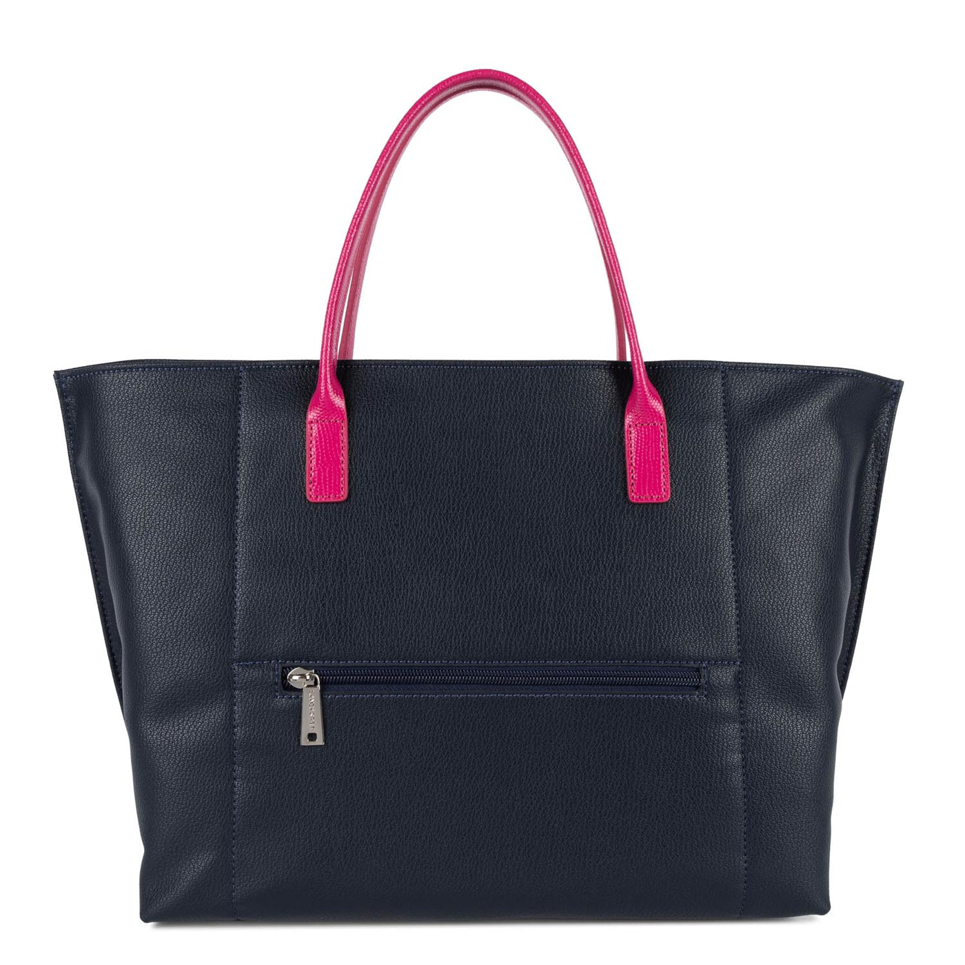 Sac cabas main Zippée L Maya Lancaster 517-19 Bleu foncé - Gris argenté - Fuxia