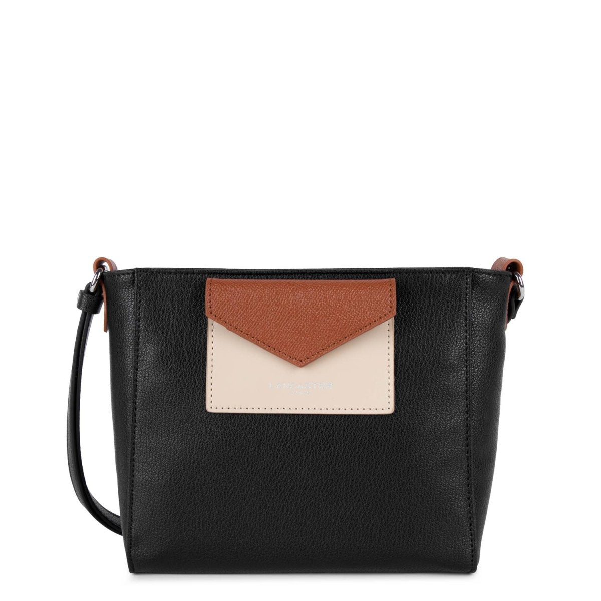 Sac trotteur Zippée Maya Lancaster 517-24 Noir - Galet rosé - Cognac