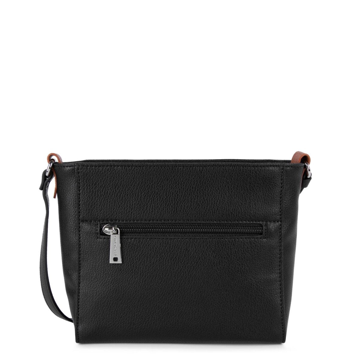 Sac trotteur Zippée Maya Lancaster 517-24 Noir - Galet rosé - Cognac