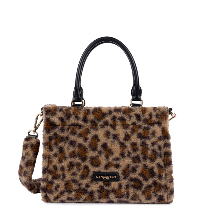 Lancaster Sac cabas main Zippé Mini Moumoute 518-055 Noir - Léopard