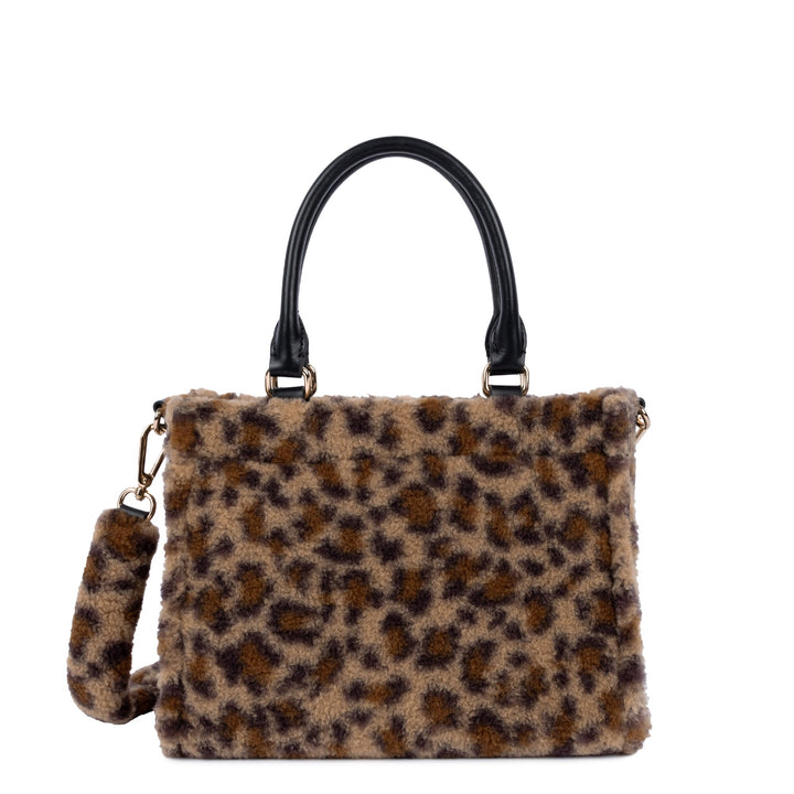 Lancaster Sac cabas main Zippé Mini Moumoute 518-055 Noir - Léopard