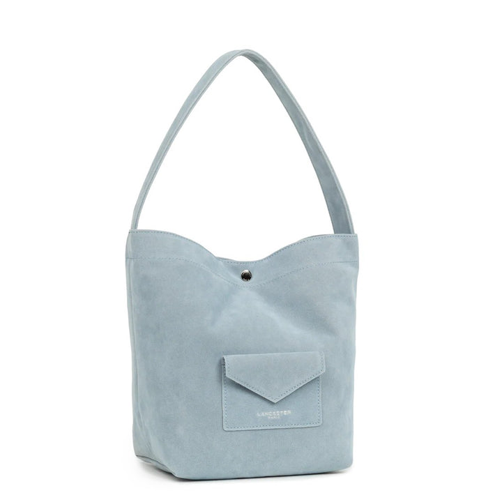 Lancaster Sac seau Avec Pression Mini Suédine KBA 518-060 Bleu Fumé