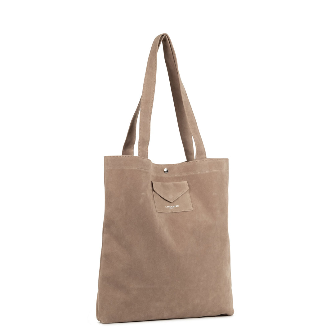 Lancaster Sac cabas épaule Avec Pression M Suédine KBA 518-061 Beige Foncé