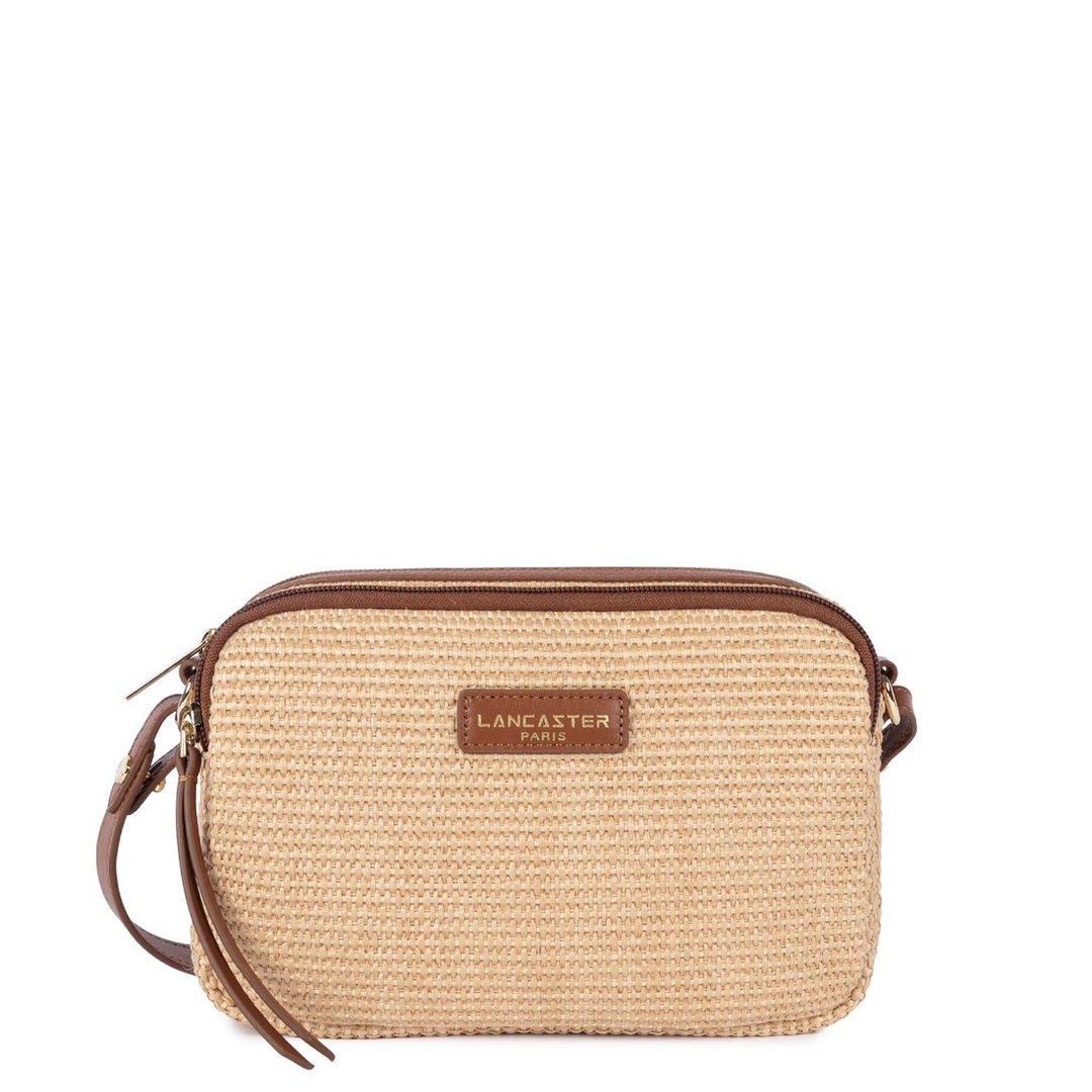 Lancaster Mini Osier Leather Crossbody Bag Cognac