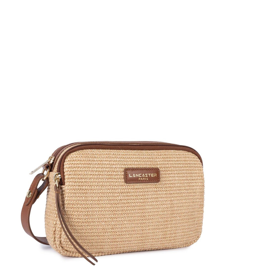 Lancaster Mini Osier Leather Crossbody Bag Cognac