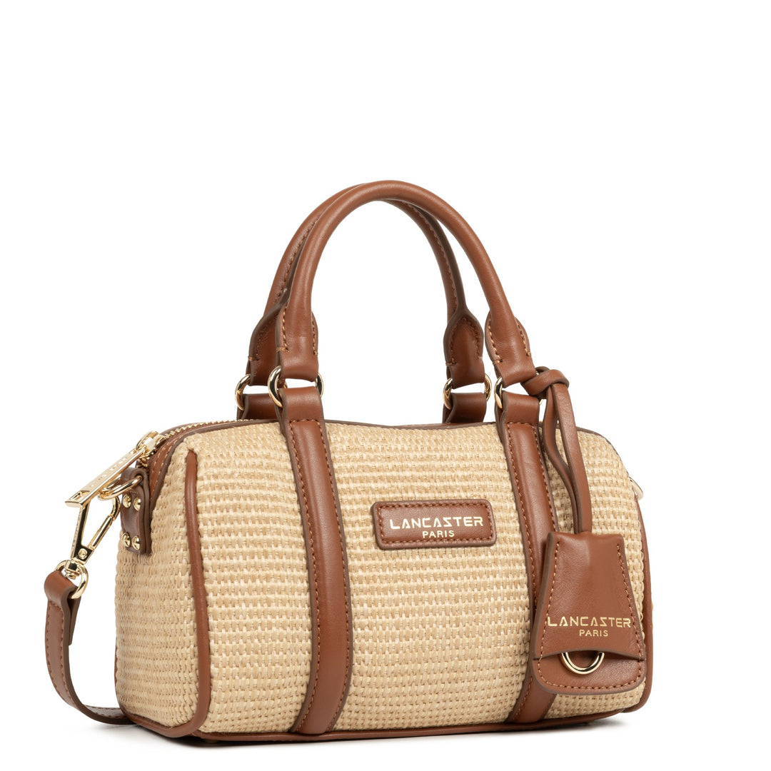 Lancaster Sac polochon Zippé Mini Osier 518-072 Cognac
