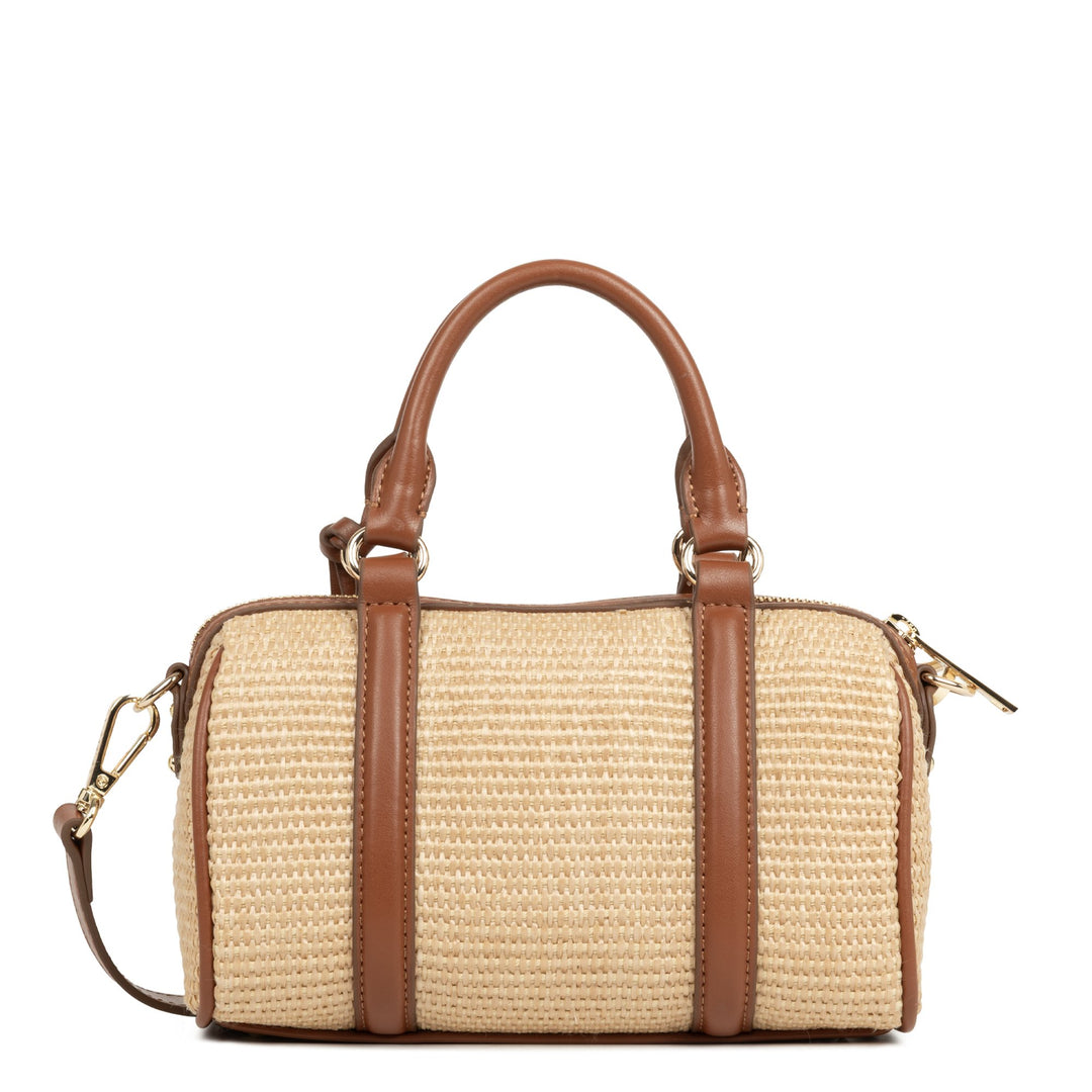 Lancaster Sac polochon Zippé Mini Osier 518-072 Cognac