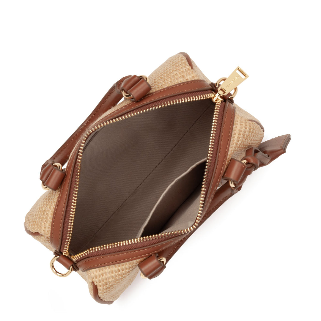 Lancaster Sac polochon Zippé Mini Osier 518-072 Cognac