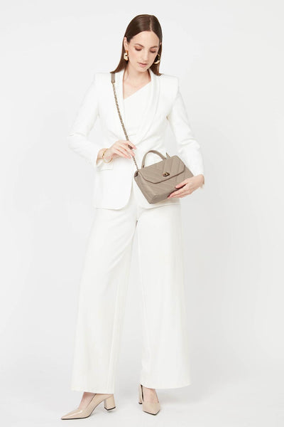 Sac trotteur A rabat avec fermoir M Soft Matelassé Lancaster 530-35 Galet Foncé