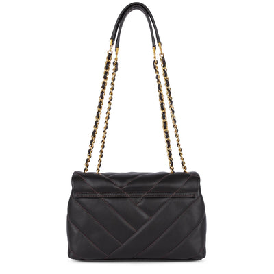 Sac trotteur A rabat avec fermoir M Soft Matelassé Lancaster 530-35 Marron